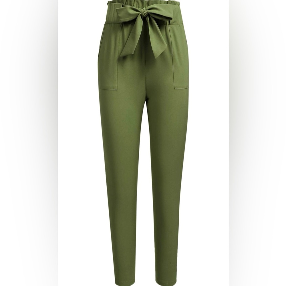 Casual Trouser Paper Bag Army Green women’s pants